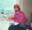 Writing my book on my first laptop on a ferry going from Germany to Denmark