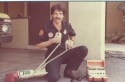 During morning equipment check at Station 21, when I was growing my handlebar moustache
