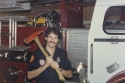 That\'s me holding another axe in front of Engine 21.